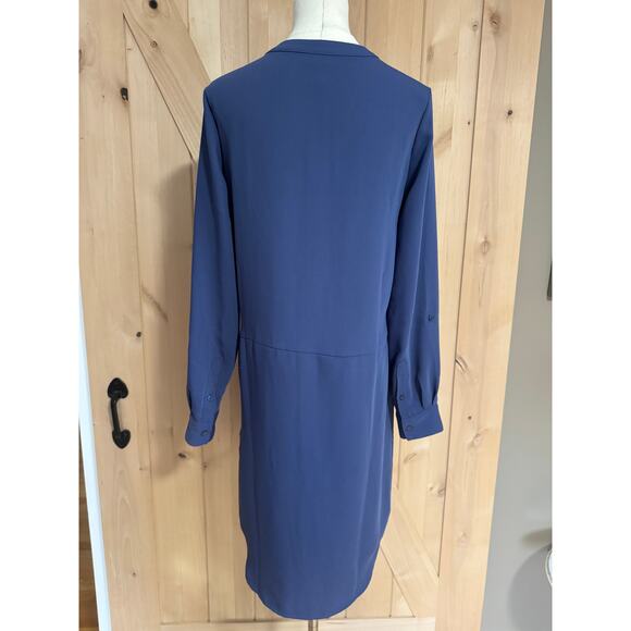 The Savile Row Co. London | Mandarin Collar Chiffon Blue Shirt Dress  | Size 2 - Picture 6 of 13